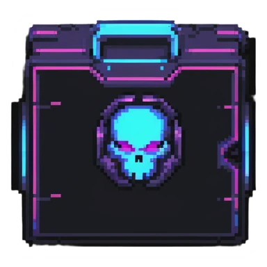 32x32 cyberpunk folder icon with neon glow, retro computer style sticker