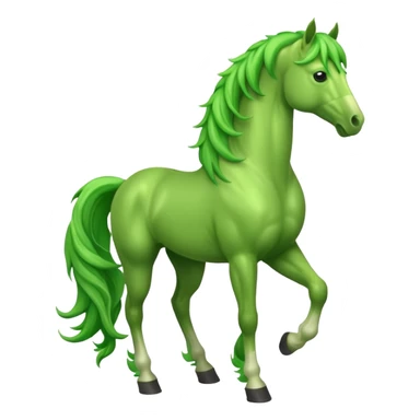 Green horse standing up with two feets  sticker