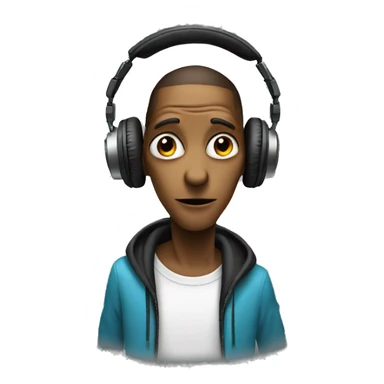 et dj with headphones shaking sticker