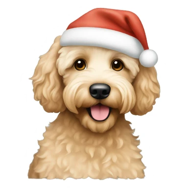 Apricot labradoodle celebrating Christmas  sticker