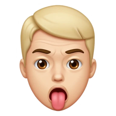 Annoyed sticking tongue out  sticker