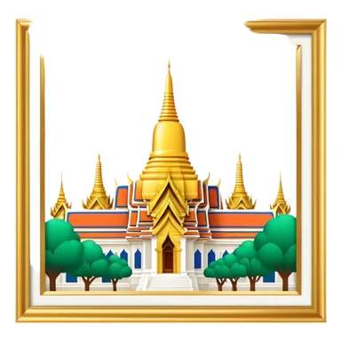 Grand Palace Bangkok Landmark Emoji – Featuring golden spires, Thai architecture, and the Emerald Buddha Temple. sticker