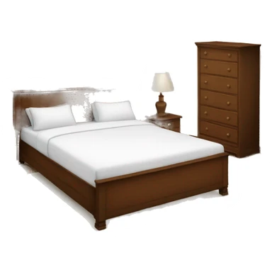 Too view of brown bed with white sheets sticker