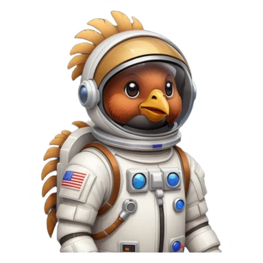 pixel-art chicken astronaut sticker