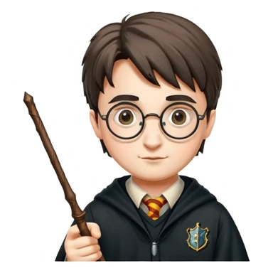 Harry Potter with glasses and wand sticker