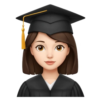 girl student graduate in cocked hat brunette sticker