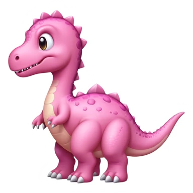 Pink dinosaur with a light pink bow sticker