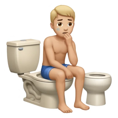 A man having diarrhea on the toilet sticker