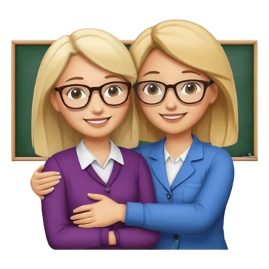two Bestie coworkers teacher hug sticker