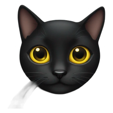 black cat with big yellow eyes and big black pupils sticker