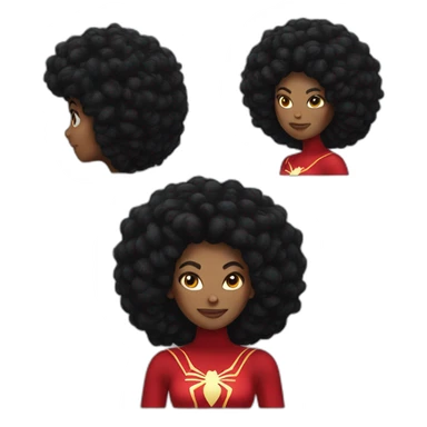 spider-woman, black afro hair sticker