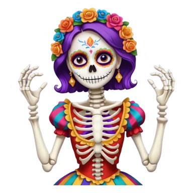 Mexican day of the dead- one female dancing skeleton  sticker