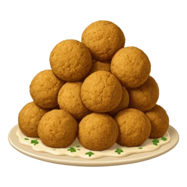 falafel ball pile with dressing sticker