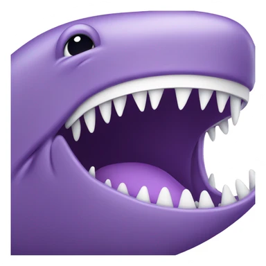 purple whale front with open mouth sticker