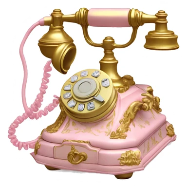 Vintage rococo Phone gold and light pink sticker