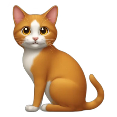 un chat roux et une souris grise sticker
