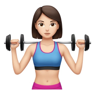 Brunette fair skin girl gym working out  sticker
