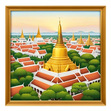 ​Cinematic Realistic Nakhon Pathom, Thailand, depicted as a historic cityscape dominated by the iconic Phra Pathom Chedi, surrounded by lush gardens, bustling local markets, and traditional Thai architecture, bathed in warm golden light and rendered with rich textures that capture its cultural and historical significance, sticker