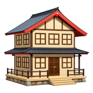 japan style wood house sticker