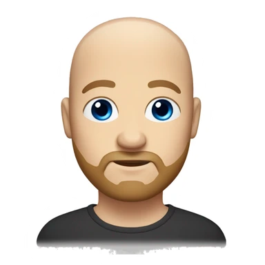 Bald Fat man with light brown beard and blue eyes  sticker