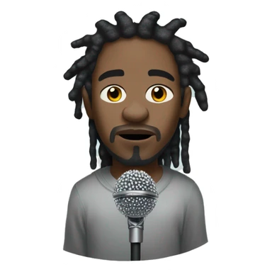 Kendrick lamar, Black person with short dreads and diamond crown of thorns holding a microphone. sticker