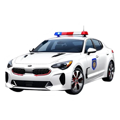 Police Car - Kia Stinger (Model Year: 2018) (Iconic Colour: White with blue and red markings) sticker
