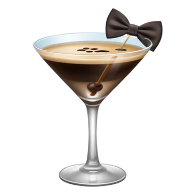 espresso martini with big Black Bow on martini على الكاس من تحت  sticker