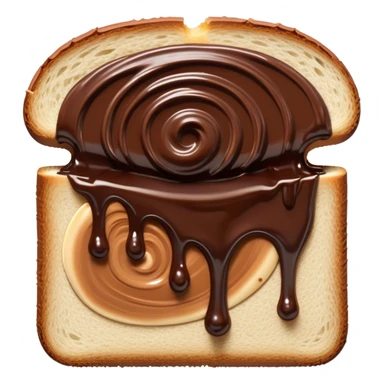 slice of bread covered in nutella sauce on top sticker