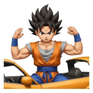 Goku crashes cars throw on Vegeta's head  sticker