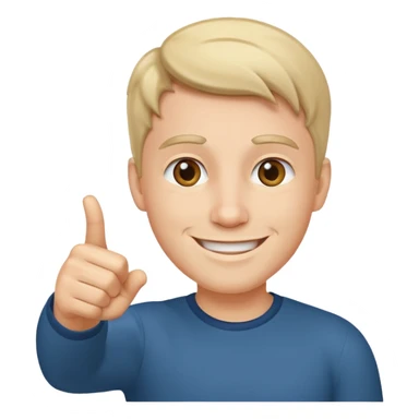 man pointing to the right sticker