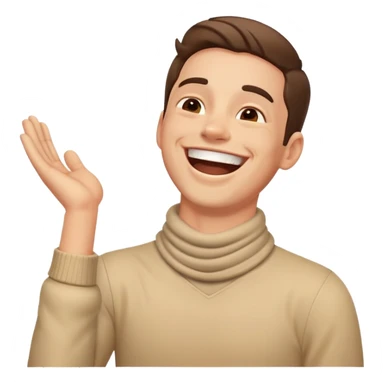 guy with hands across his neck laughing sticker