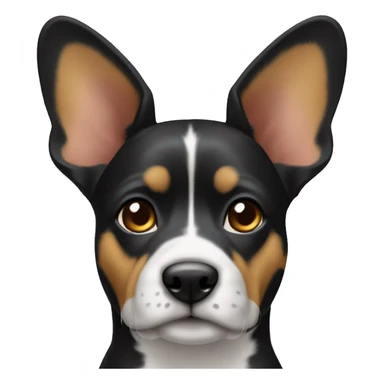 black tri color american bollie with cropped ears sticker