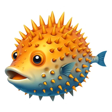 Pufferfish inflated with spikes sticker