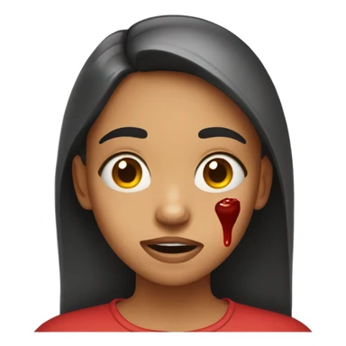 girl crying with ketchup on her face  sticker