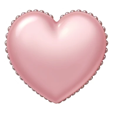Pale pink heart with pale pink pearls around it  sticker