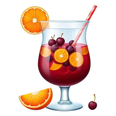 frozen sangria in a glass with fruit sticker