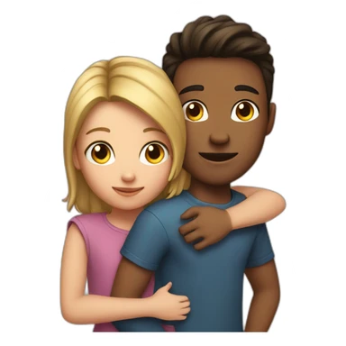 A girl on a boys back sticker