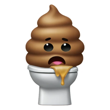 Poop emoji that is vomiting sticker