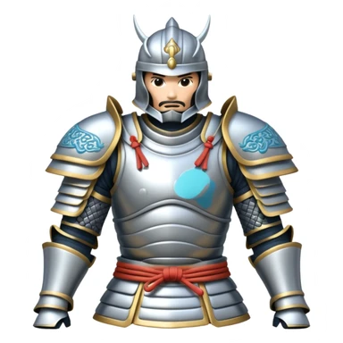 silver samurai armour sticker