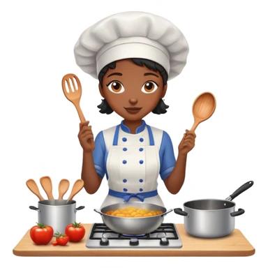 Black girl cooking sticker