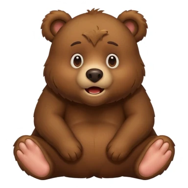 brown bear farting sticker