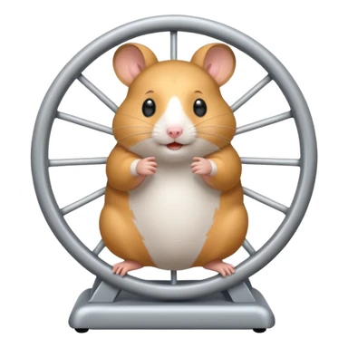 Hamsters clumsy on wheel, happy sticker
