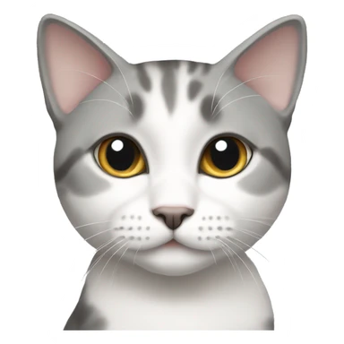 British short hair grey and White cat sticker