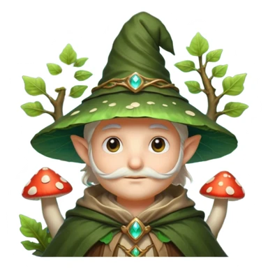 mushroom wizard portrait, head and shoulders only, glowing spores, leafy cloak collar, magical eyes, cute fantasy style, 3D cartoon, mobile game icon style, clean background, no text, no watermark

 sticker