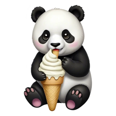Panda eating ice creamp sticker