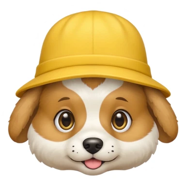 puppy dog with hat yellow sticker
