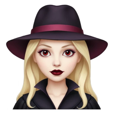 blonde vampire woman with hat sticker