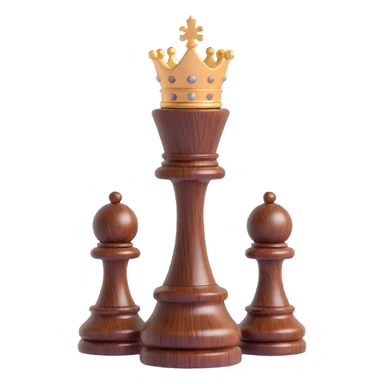 chess queen, 3D style, dark wood texture, elegant, high-gloss finish, no text sticker