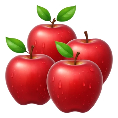 3 bi red apples with water drops on them sticker