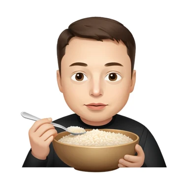 elon musk eats rice sticker